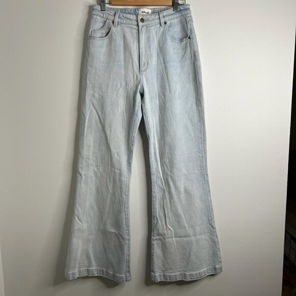Rolla's Eastcoast Flare Jeans Womens 30 Light Wash High Rise Organic Cotton - Picture 1 of 12